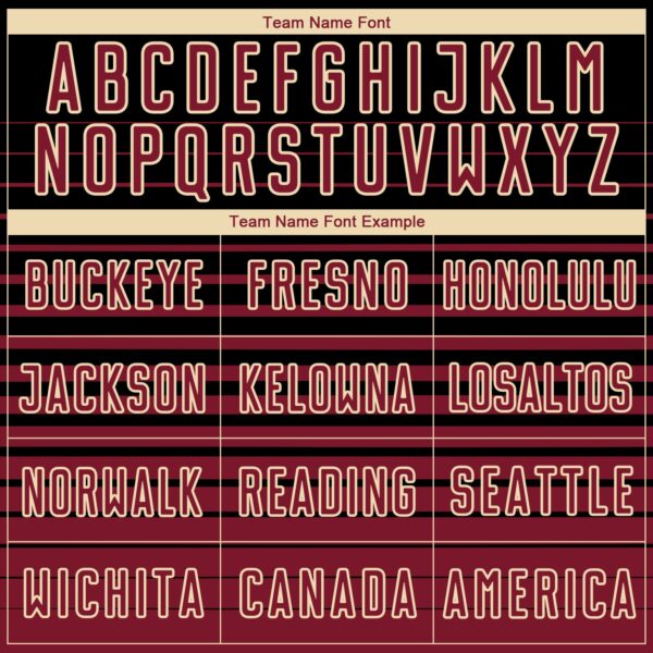 Custom Black Crimson-Cream Gradient Pinstripe Sublimation Soccer Uniform Jersey