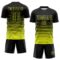 Custom Black Neon Yellow Gradient Pinstripe Sublimation Soccer Uniform Jersey