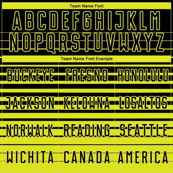 Custom Black Neon Yellow Gradient Pinstripe Sublimation Soccer Uniform Jersey