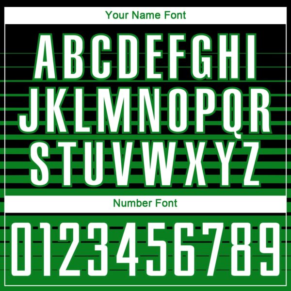 Custom Black White-Grass Green Gradient Pinstripe Sublimation Soccer Uniform Jersey