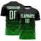 Custom Black White-Grass Green Gradient Pinstripe Sublimation Soccer Uniform Jersey