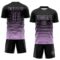 Custom Black Light Purple Gradient Pinstripe Sublimation Soccer Uniform Jersey