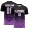 Custom Black White-Medium Purple Gradient Pinstripe Sublimation Soccer Uniform Jersey