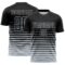 Custom Black Silver Gradient Pinstripe Sublimation Soccer Uniform Jersey