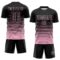 Custom Black Light Pink Gradient Pinstripe Sublimation Soccer Uniform Jersey