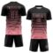 Custom Black Medium Pink Gradient Pinstripe Sublimation Soccer Uniform Jersey