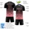 Custom Black Medium Pink Gradient Pinstripe Sublimation Soccer Uniform Jersey