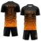 Custom Black Bay Orange Gradient Pinstripe Sublimation Soccer Uniform Jersey