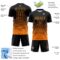 Custom Black Bay Orange Gradient Pinstripe Sublimation Soccer Uniform Jersey