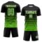 Custom Black Aurora Green-White Gradient Pinstripe Sublimation Soccer Uniform Jersey