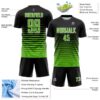 Custom Black Aurora Green-White Gradient Pinstripe Sublimation Soccer Uniform Jersey