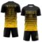 Custom Black Yellow Gradient Pinstripe Sublimation Soccer Uniform Jersey