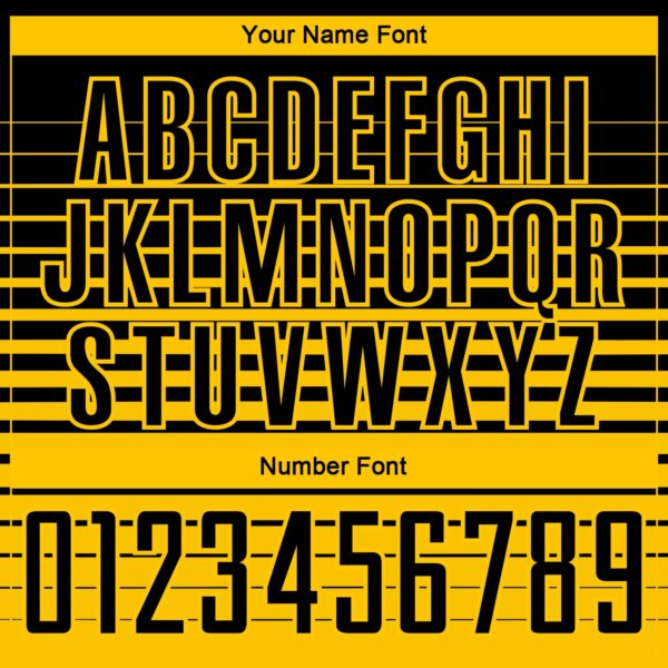 Custom Black Yellow Gradient Pinstripe Sublimation Soccer Uniform Jersey