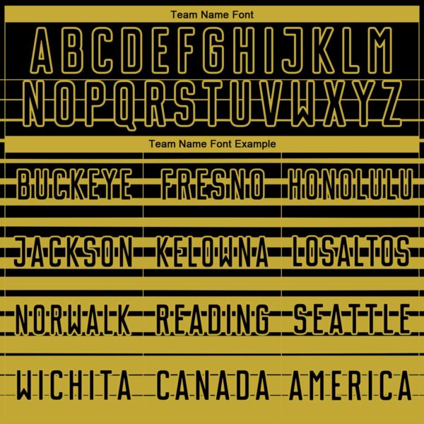 Custom Black Old Gold Gradient Pinstripe Sublimation Soccer Uniform Jersey