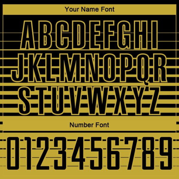 Custom Black Old Gold Gradient Pinstripe Sublimation Soccer Uniform Jersey