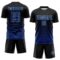 Custom Black US Navy Blue-Light Blue Gradient Pinstripe Sublimation Soccer Uniform Jersey