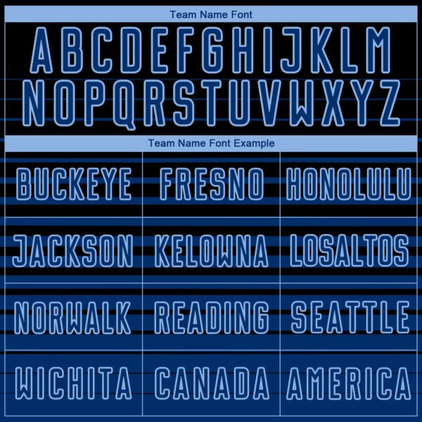 Custom Black US Navy Blue-Light Blue Gradient Pinstripe Sublimation Soccer Uniform Jersey