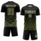 Custom Black Olive-Cream Gradient Pinstripe Sublimation Soccer Uniform Jersey