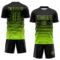 Custom Black Neon Green Gradient Pinstripe Sublimation Soccer Uniform Jersey
