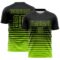 Custom Black Neon Green Gradient Pinstripe Sublimation Soccer Uniform Jersey