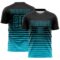 Custom Black Lakes Blue Gradient Pinstripe Sublimation Soccer Uniform Jersey