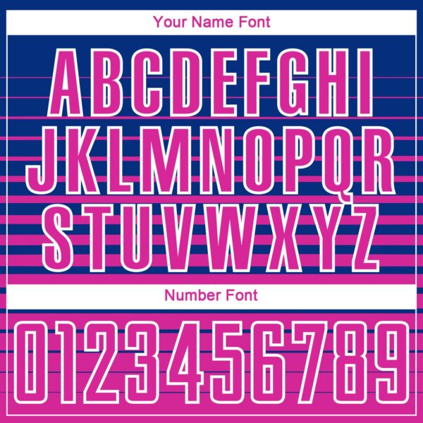 Custom Royal Deep Pink-White Gradient Pinstripe Sublimation Soccer Uniform Jersey