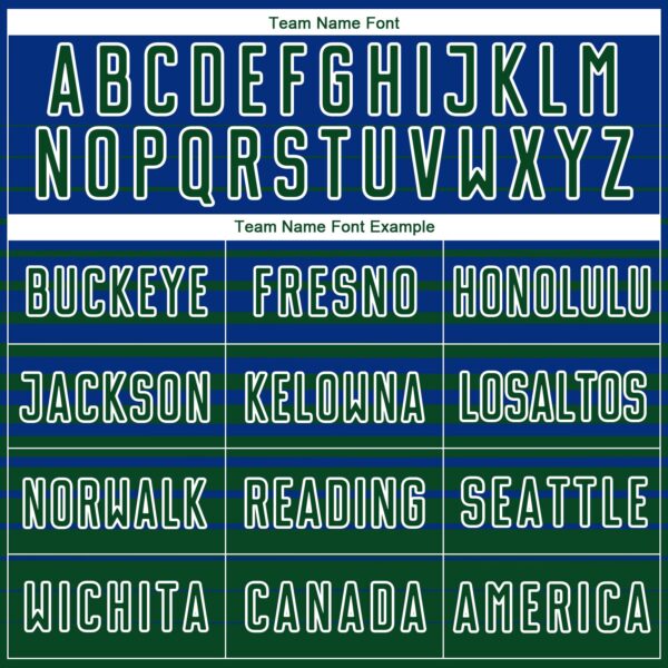 Custom Royal Green-White Gradient Pinstripe Sublimation Soccer Uniform Jersey