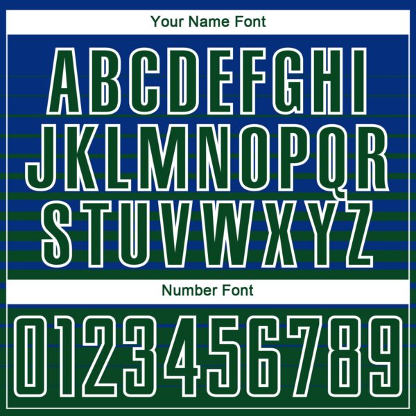 Custom Royal Green-White Gradient Pinstripe Sublimation Soccer Uniform Jersey