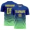 Custom Royal Pea Green-Orange Gradient Pinstripe Sublimation Soccer Uniform Jersey