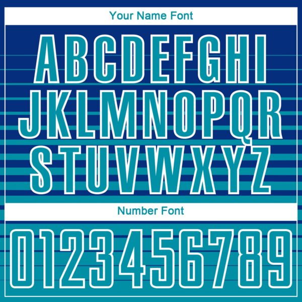 Custom Royal Teal-White Gradient Pinstripe Sublimation Soccer Uniform Jersey