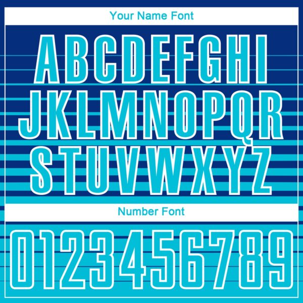 Custom Royal Lakes Blue-White Gradient Pinstripe Sublimation Soccer Uniform Jersey