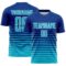 Custom Royal Lakes Blue-White Gradient Pinstripe Sublimation Soccer Uniform Jersey