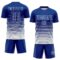 Custom Royal White Gradient Pinstripe Sublimation Soccer Uniform Jersey