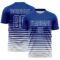 Custom Royal White Gradient Pinstripe Sublimation Soccer Uniform Jersey