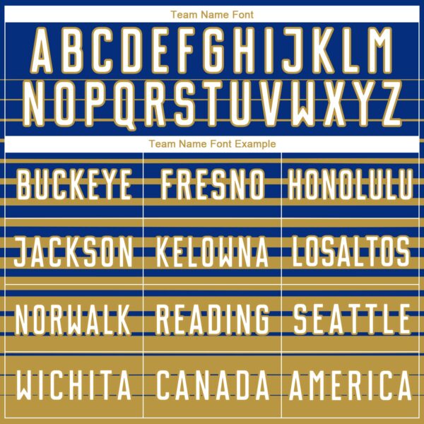 Custom Royal White-Old Gold Gradient Pinstripe Sublimation Soccer Uniform Jersey