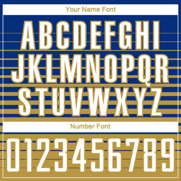 Custom Royal White-Old Gold Gradient Pinstripe Sublimation Soccer Uniform Jersey