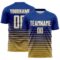 Custom Royal White-Old Gold Gradient Pinstripe Sublimation Soccer Uniform Jersey