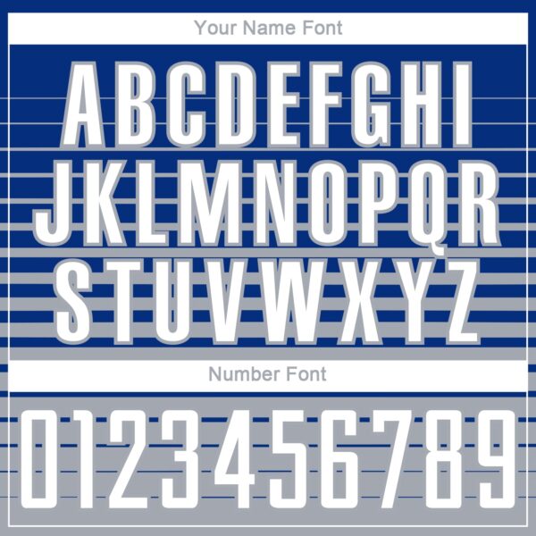 Custom Royal White-Gray Gradient Pinstripe Sublimation Soccer Uniform Jersey