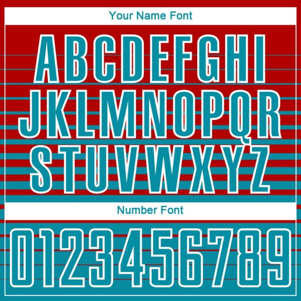 Custom Red Teal-White Gradient Pinstripe Sublimation Soccer Uniform Jersey