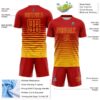 Custom Red Yellow Gradient Pinstripe Sublimation Soccer Uniform Jersey