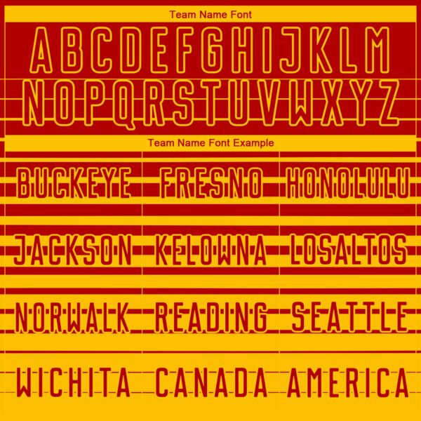 Custom Red Yellow Gradient Pinstripe Sublimation Soccer Uniform Jersey