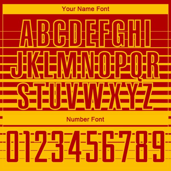 Custom Red Yellow Gradient Pinstripe Sublimation Soccer Uniform Jersey