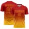 Custom Red Yellow Gradient Pinstripe Sublimation Soccer Uniform Jersey