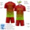 Custom Red Neon Green Gradient Pinstripe Sublimation Soccer Uniform Jersey