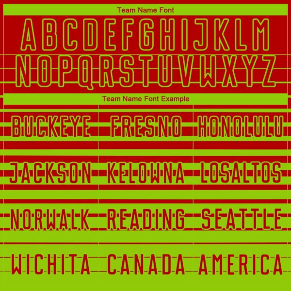 Custom Red Neon Green Gradient Pinstripe Sublimation Soccer Uniform Jersey