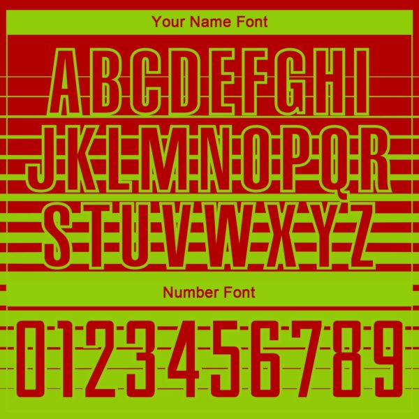 Custom Red Neon Green Gradient Pinstripe Sublimation Soccer Uniform Jersey