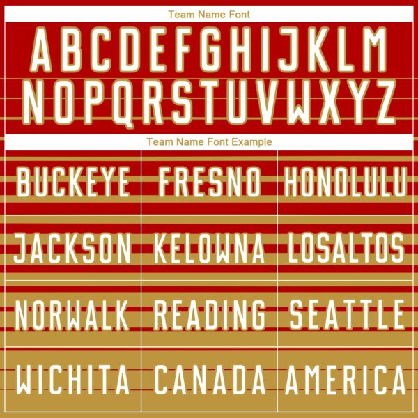 Custom Red White-Old Gold Gradient Pinstripe Sublimation Soccer Uniform Jersey