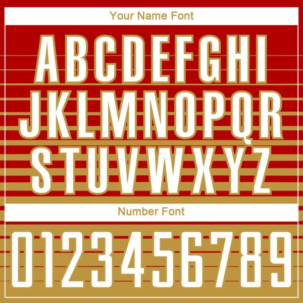 Custom Red White-Old Gold Gradient Pinstripe Sublimation Soccer Uniform Jersey