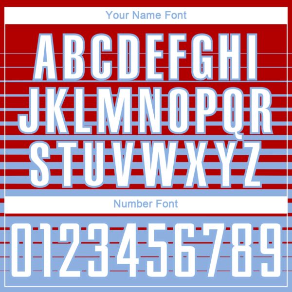 Custom Red White-Light Blue Gradient Pinstripe Sublimation Soccer Uniform Jersey