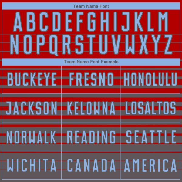 Custom Red Light Blue-Steel Gray Gradient Pinstripe Sublimation Soccer Uniform Jersey